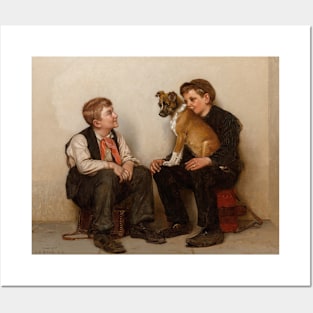 Two Shoeshine Boys with a Dog by John George Brown Posters and Art